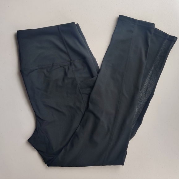 CHICO'S Ponte Pull-on Pants 2/L Ankle Shimmer Side Stripe Leggings Pockets - Picture 3 of 10